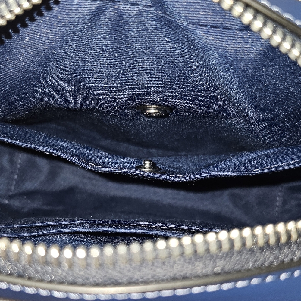 COACH Mini Jamie Navy Quilted Denim Crossbody Camera Bag - Picture 10 of 14